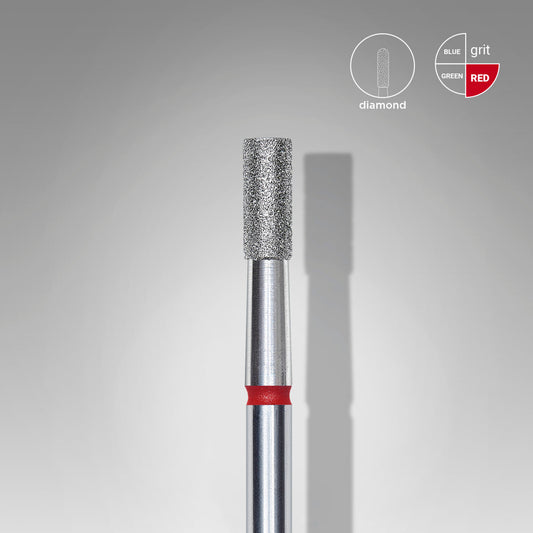 Staleks Diamond nail drill bit cylinder red EXPERT head diameter 2,5 mm / working part 6 mm