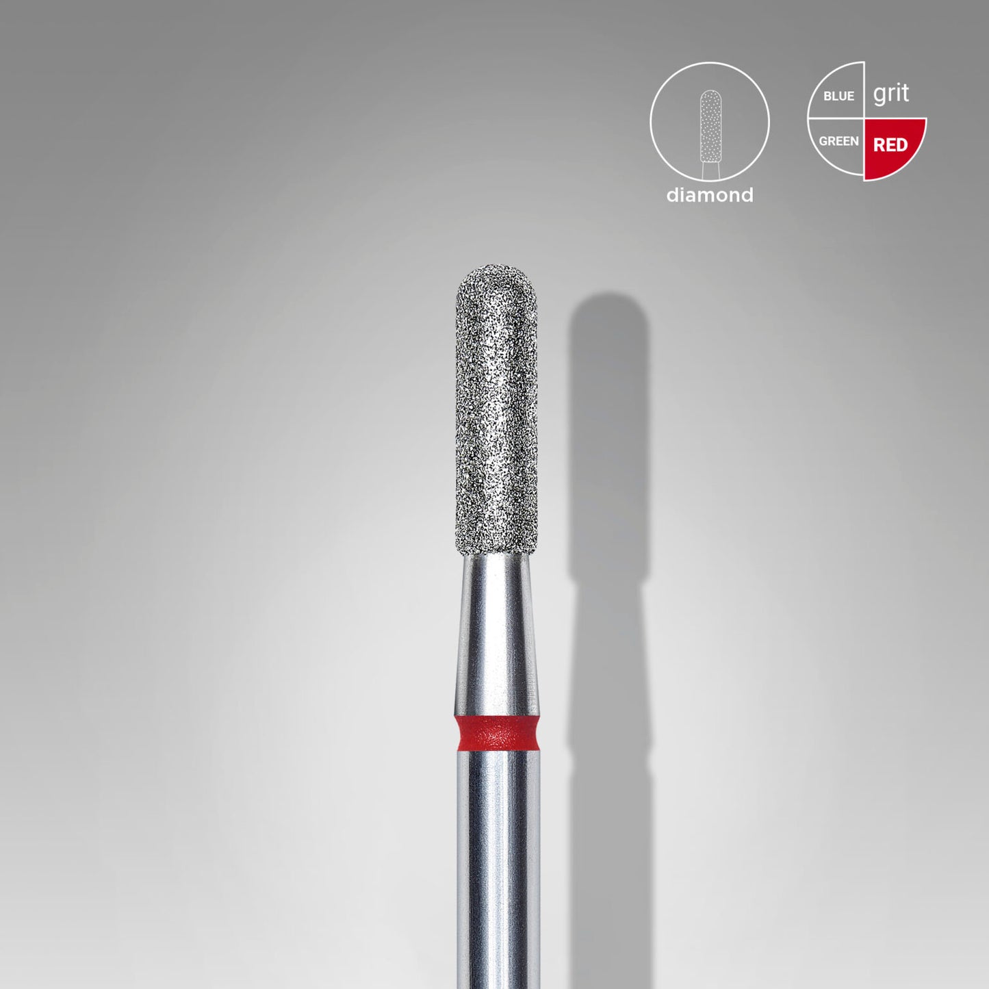 Staleks Diamond nail drill bit rounded cylinder red EXPERT head diameter 2,3 mm / working part 8 mm
