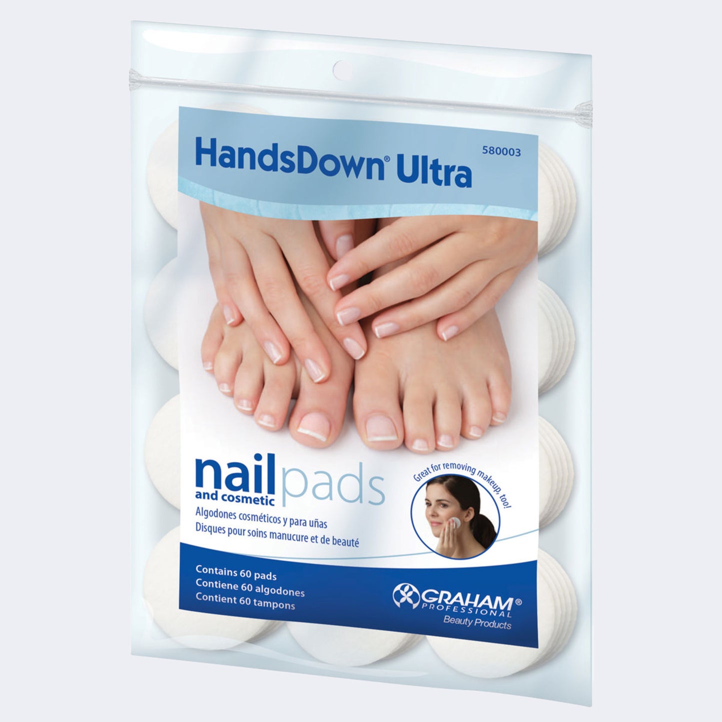 Nail and cosmetic pads - round with tabs