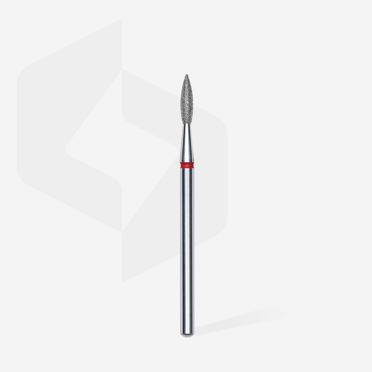 Staleks Diamond nail drill bit pointed flame red EXPERT head diameter 2,1 mm / working part 8 mm