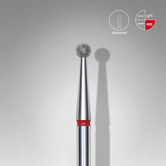 Staleks Diamond nail drill bit ball red EXPERT head diameter 2,5 mm