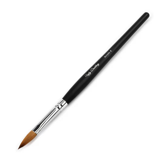 8 OVAL ACRYLIC BRUSH - MATTE BLACK WOOD HANDLE