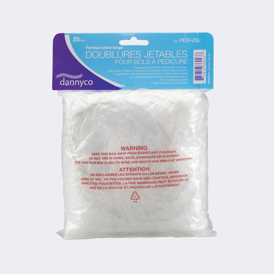 Disposable PLASTIC LINERS FOR PEDICURE BOWLS - CLEAR