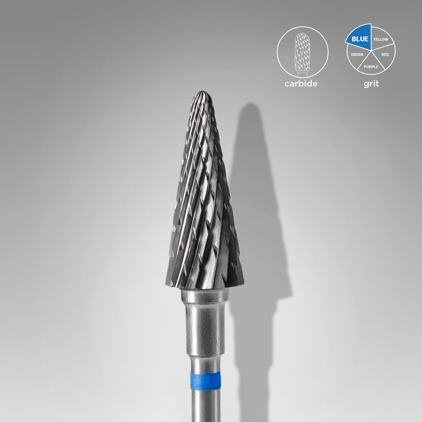 Carbide nail drill bit, “cone” blue, head diameter 6 mm / working part 14 mm